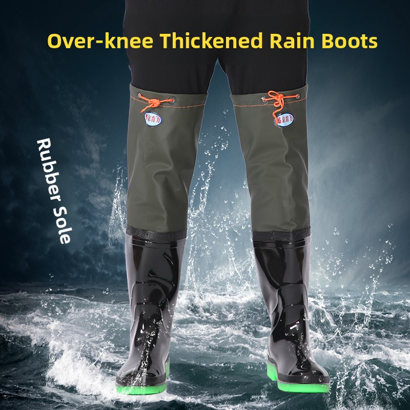 Thickened Over-Knee Rain Boots - Fishing Pants Waterproof review and price